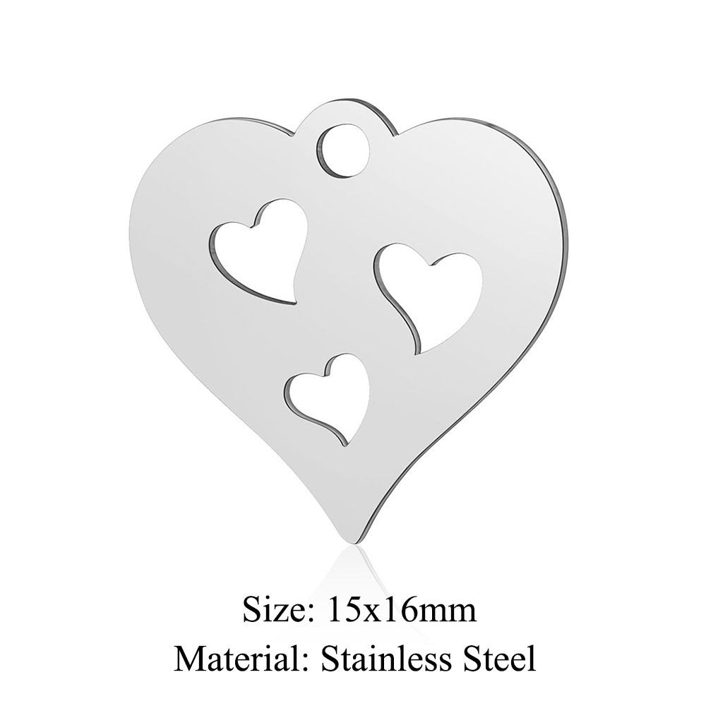 5 pcs/bag boys and girls titanium steel pendant love pendant