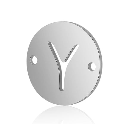 5 pcs/titanium steel English alphabet DIY pendant