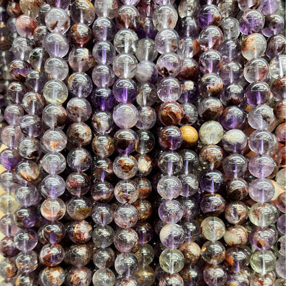 6-10mm natural purple ghost crystal beads