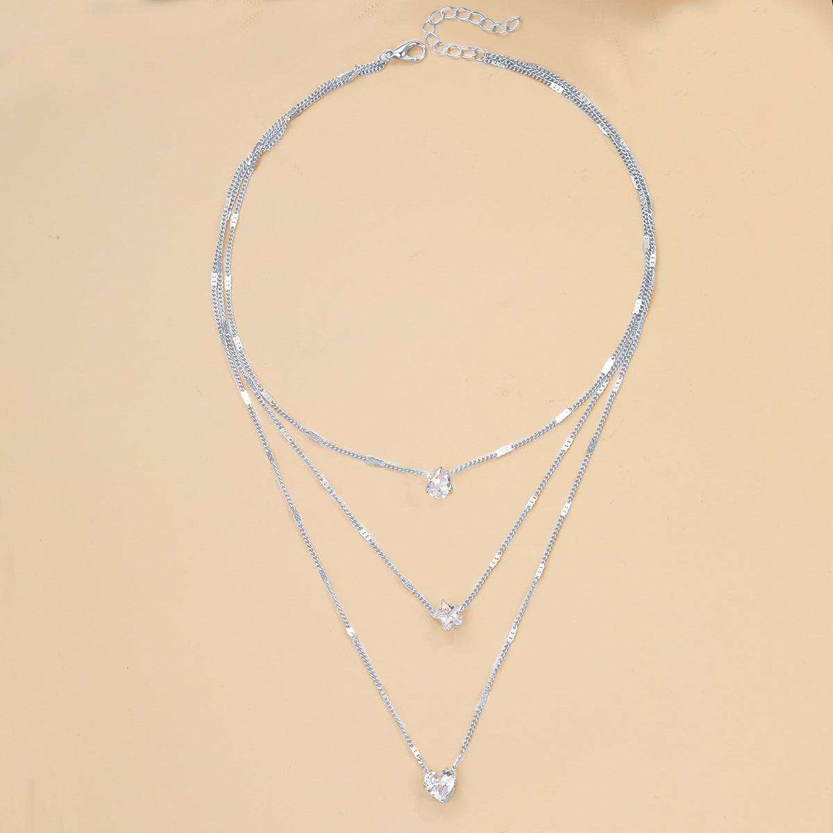 Multi-layer Star & Teardrop Necklace