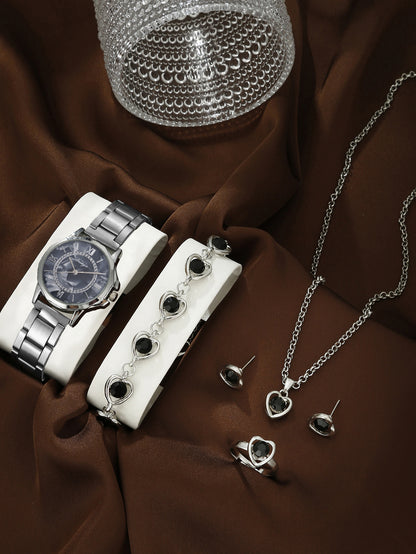 Quartz Watch Rhinestone Alloy Peacock Jewelry Set