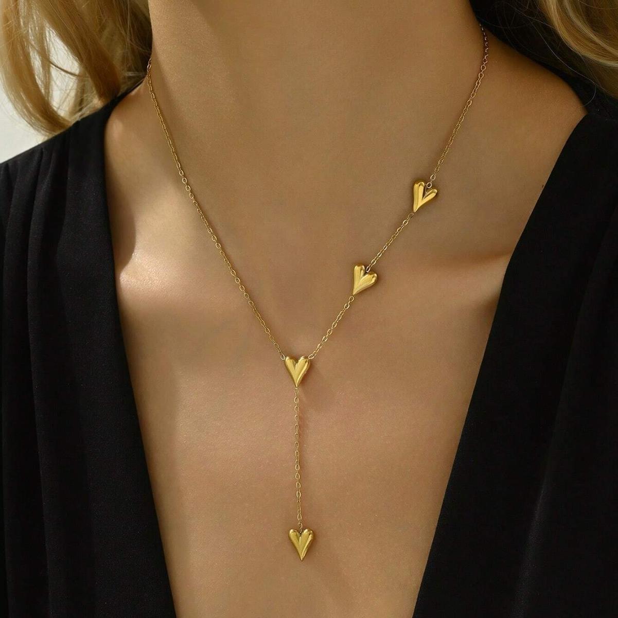 Stainless Steel Y-Shaped Love Pendant Necklace