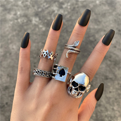 Skull Starfish Joint Ring Owl 7-piece Set