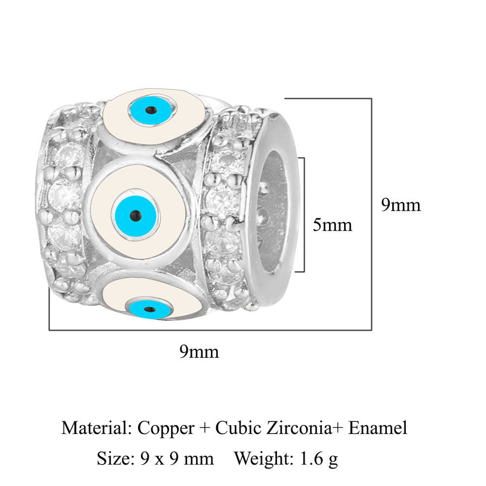 Devil's Eye Copper Zircon Jewelry Beads