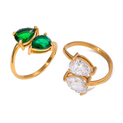Stainless steel zircon ring