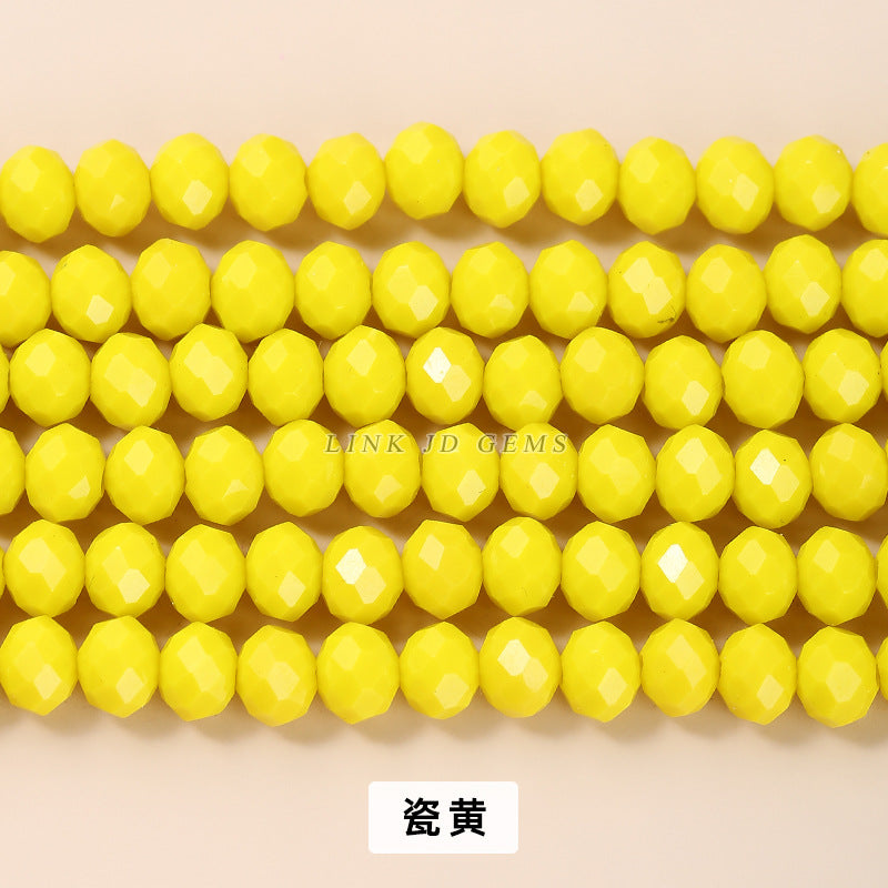 Colored crystal glass flat beads loose beads