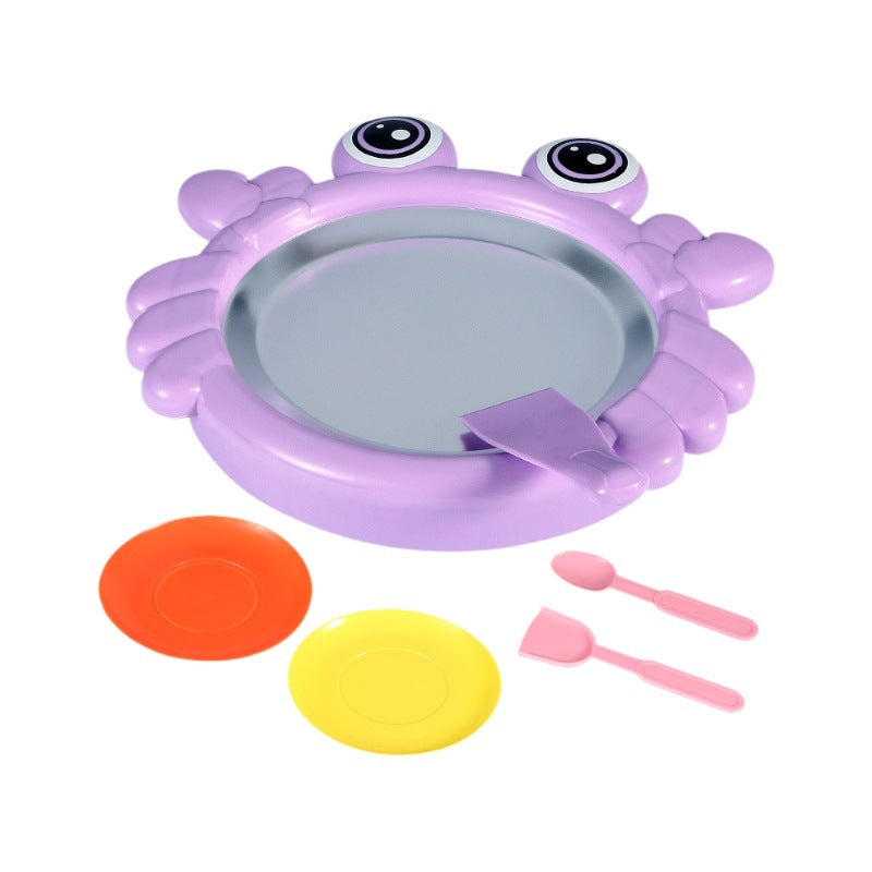 Mini máquina para hacer helados fritos para el hogar, máquina para hacer helados de frutas DIY para niños, máquina bandeja para hielo y nieve 