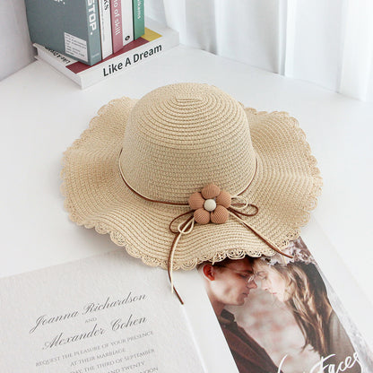 Summer Hat Women's Wave Brim Floral Sun Outdoor Beach Vacation