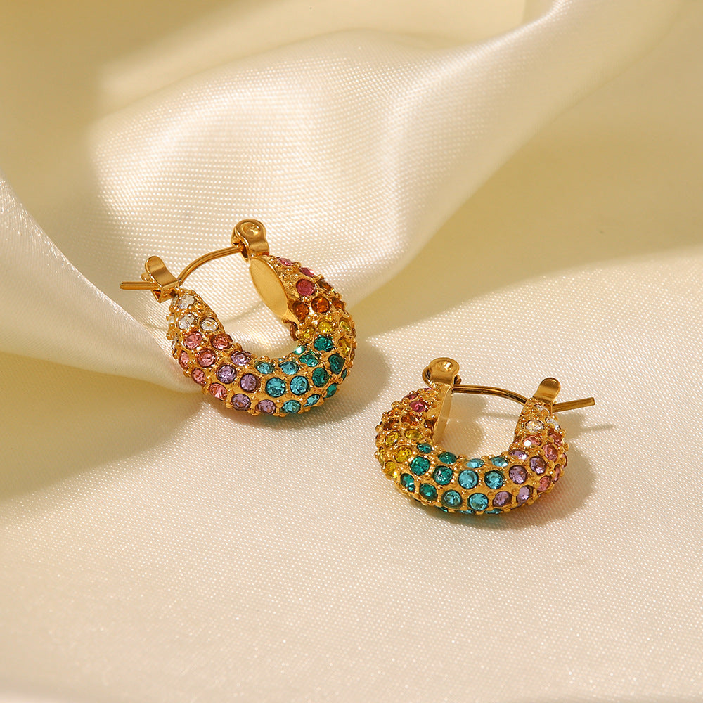Colorful diamond earrings
