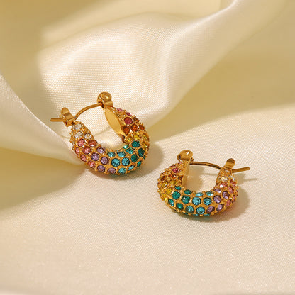Colorful diamond earrings