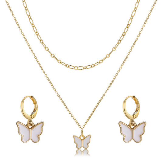 Butterfly Pendant Jewelry Set