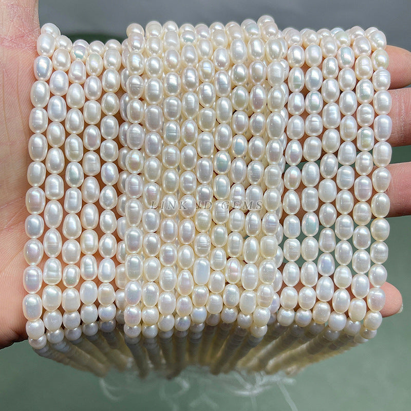5Mm high gloss micro thread natural freshwater pearl