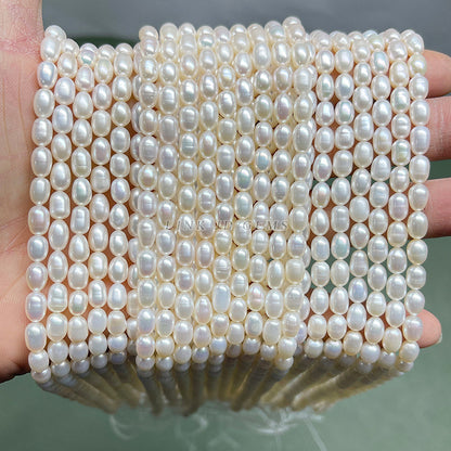 5Mm high gloss micro thread natural freshwater pearl