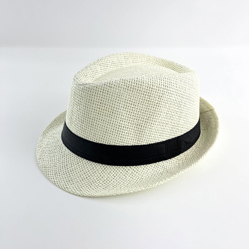 Sombrero de jazz de rafia, sombrero para el sol de playa de verano, estilo británico 