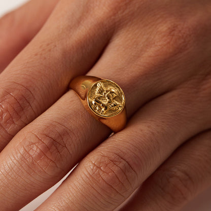 18k gold plated stainless steel Cupid ring