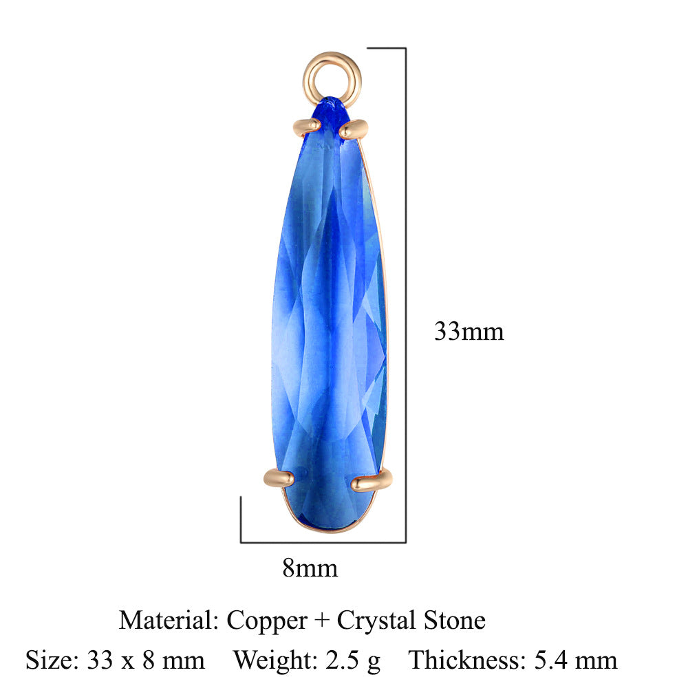 Colgante de cristal de cobre con forma de mariposa y gota de agua 