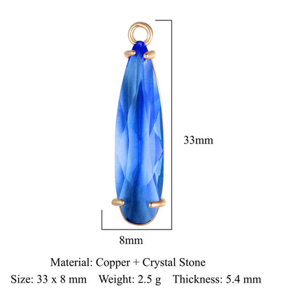 Colgante de cristal de cobre con forma de mariposa y gota de agua 