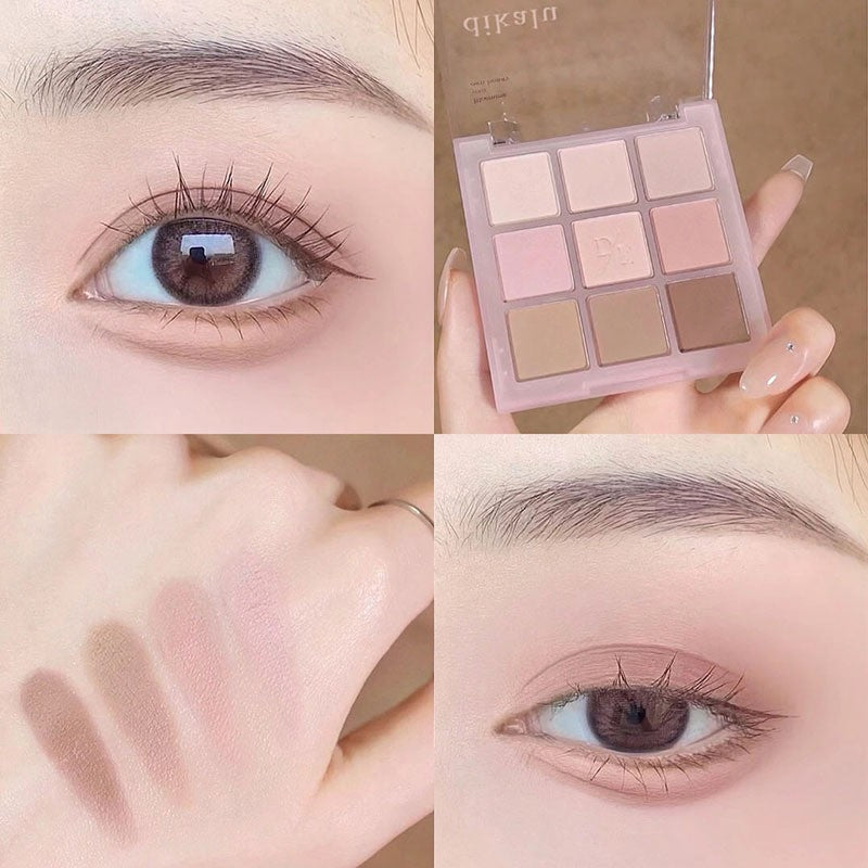 Paleta de sombras de ojos acrílicas transparentes de nueve colores 