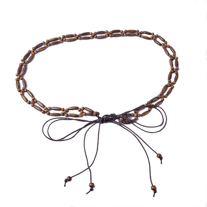 Beaded decorative woven waist chain