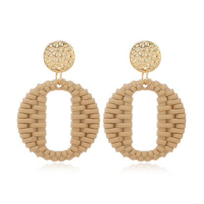 Double round love pentagram acrylic earrings