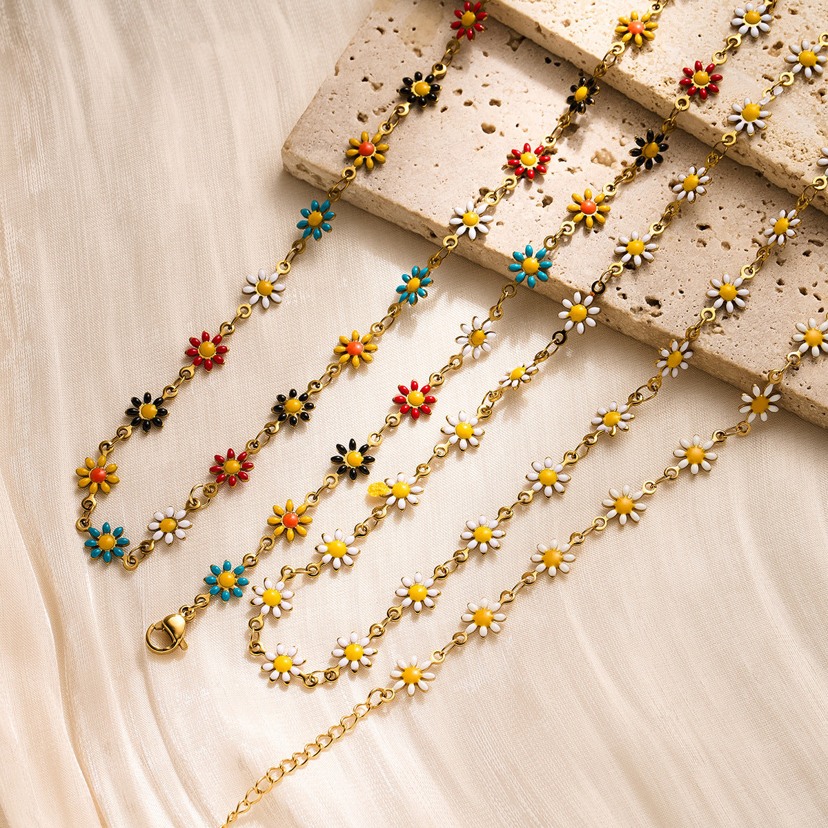 Titanium Steel Daisy Flower Necklace