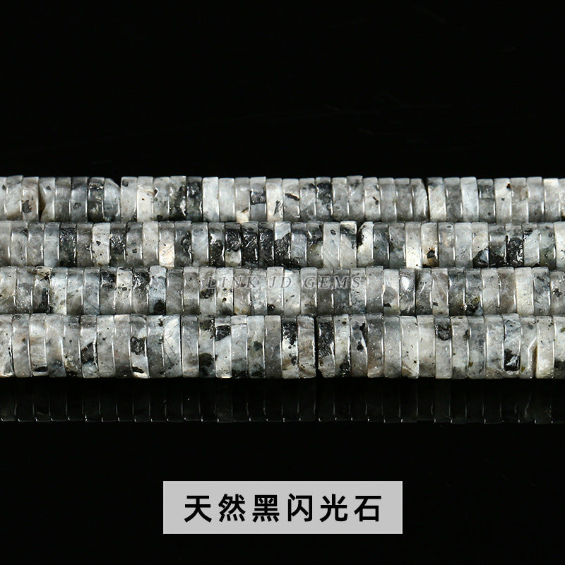 6 * 1 mm de cuentas sueltas espaciadoras en ángulo recto de piedra natural 