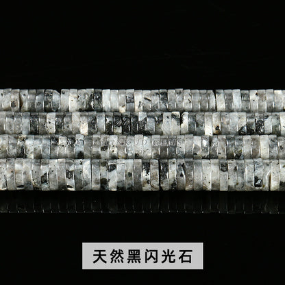 6 * 1 mm de cuentas sueltas espaciadoras en ángulo recto de piedra natural 