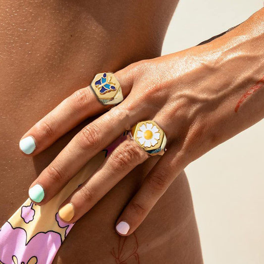 4-Piece Gold Ring Set