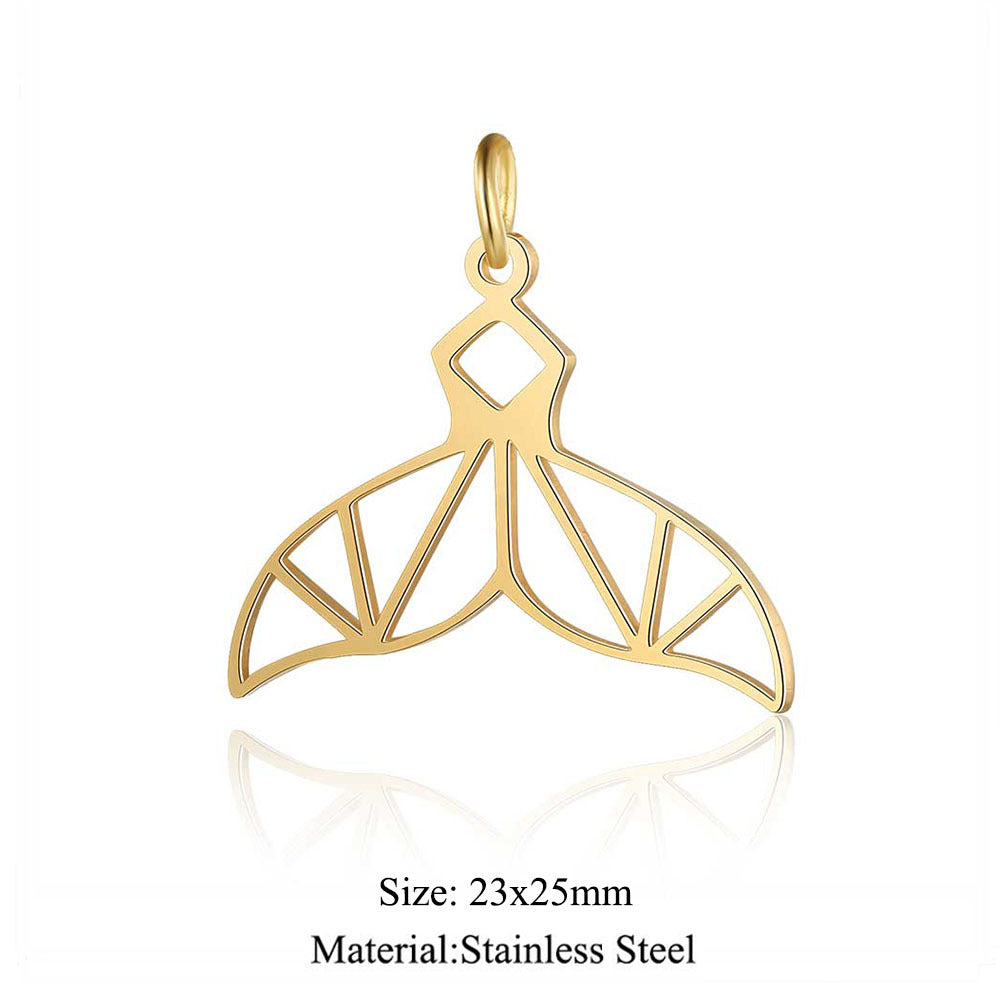 5 pcs/titanium steel large pendant flower diamond conch