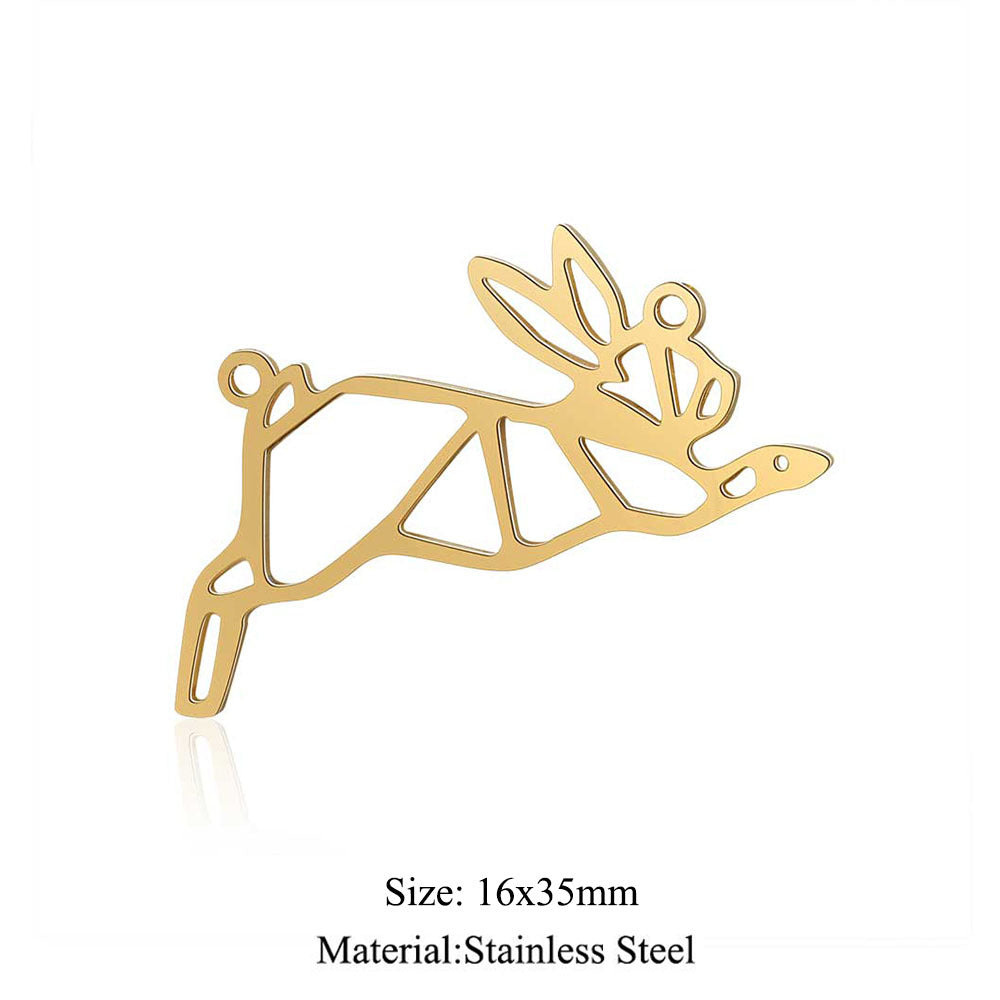 5 pcs/titanium steel large accessories paper-cut animal pendant