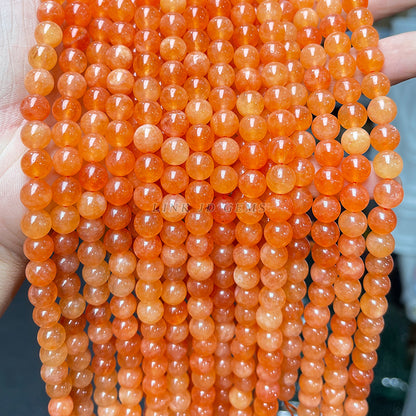 Optimized orange Xinjiang chalcedony loose beads