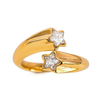 Stainless steel diamond ring