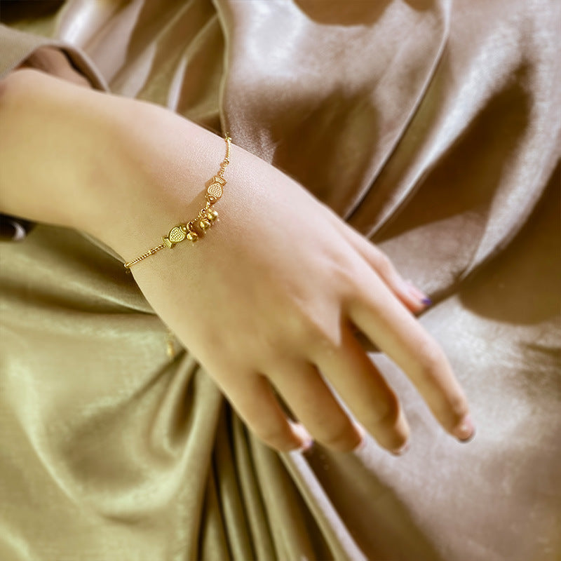 Korean-Style Mermaid Foam Titanium Steel Bracelet — Pisces Design, Non-Fading