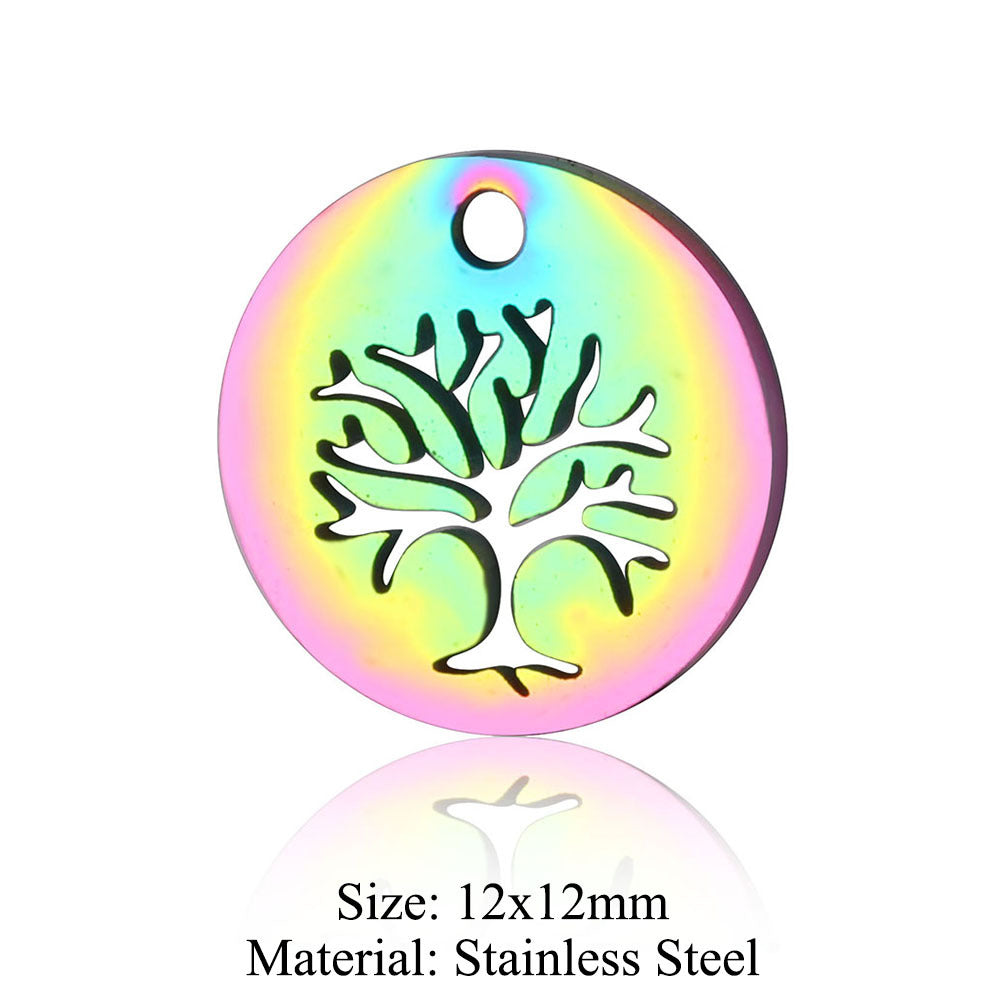 5 pcs/coated colorful dream catcher titanium steel pendant