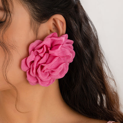 Collar de hilo encerado de cuero con flor de rosa roja 