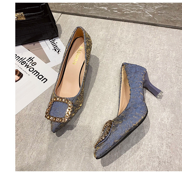 Temperament pointed high heels women