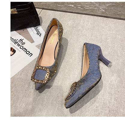 Temperament pointed high heels women