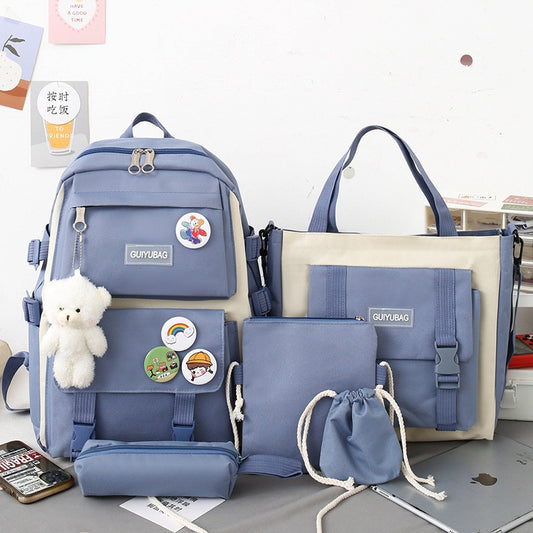 Five-piece student bag