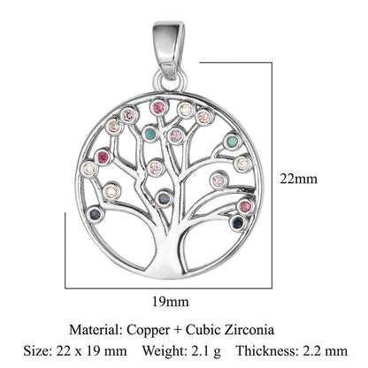 Color zirconium copper micro-inlaid zircon necklace pendant