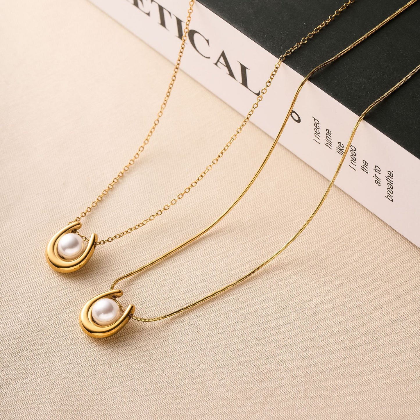 18K Gold Plated Pearl Necklace