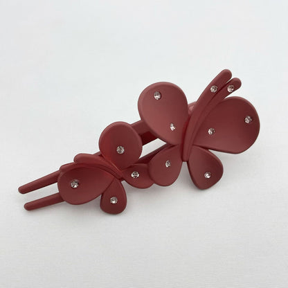 Frosted Rhinestone Flower Hairpin Female