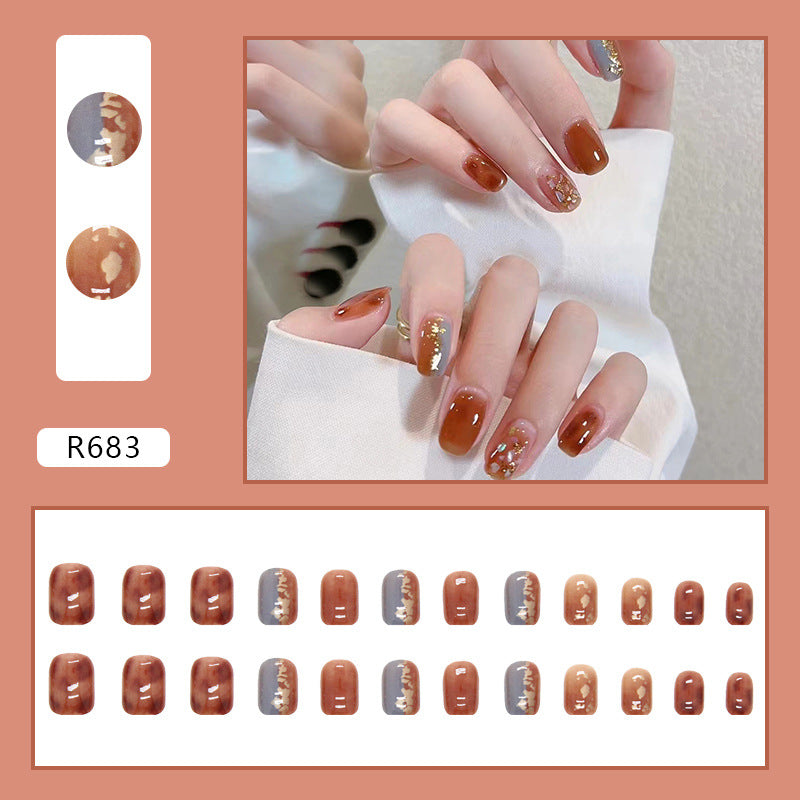 Caramel Gradient Dual-Tone Nails