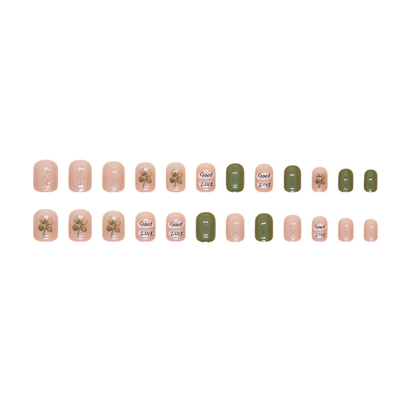 Spring Summer Fresh Green Short Square Nail Stickers