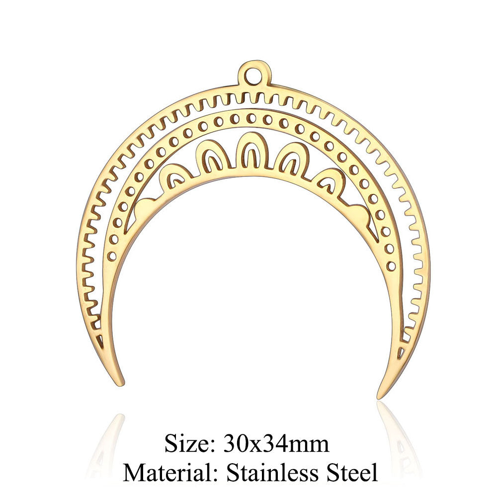 5 pcs/pack star moon titanium steel pendant planet DIY