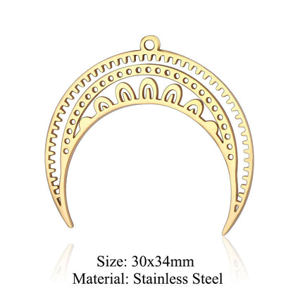 5 pcs/pack star moon titanium steel pendant planet DIY