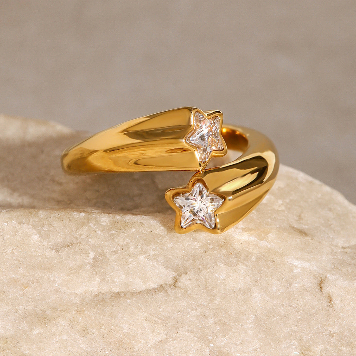 Stainless steel diamond ring