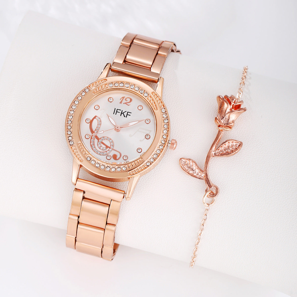 Diamond bracelet quartz watch rose bracelet