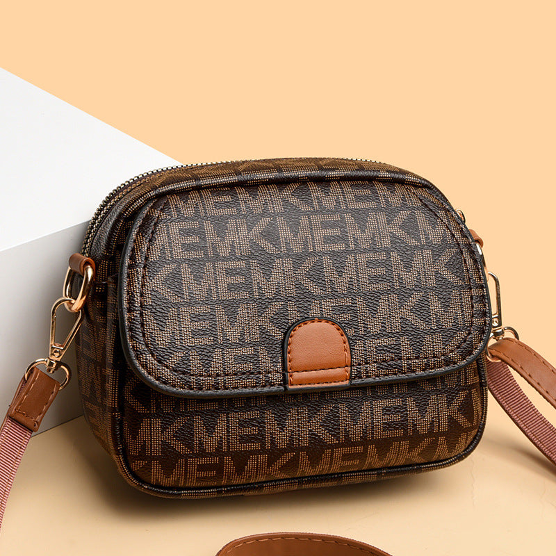 Printed small square bag messenger bag