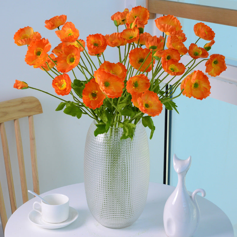 4 artificial poppy flowers