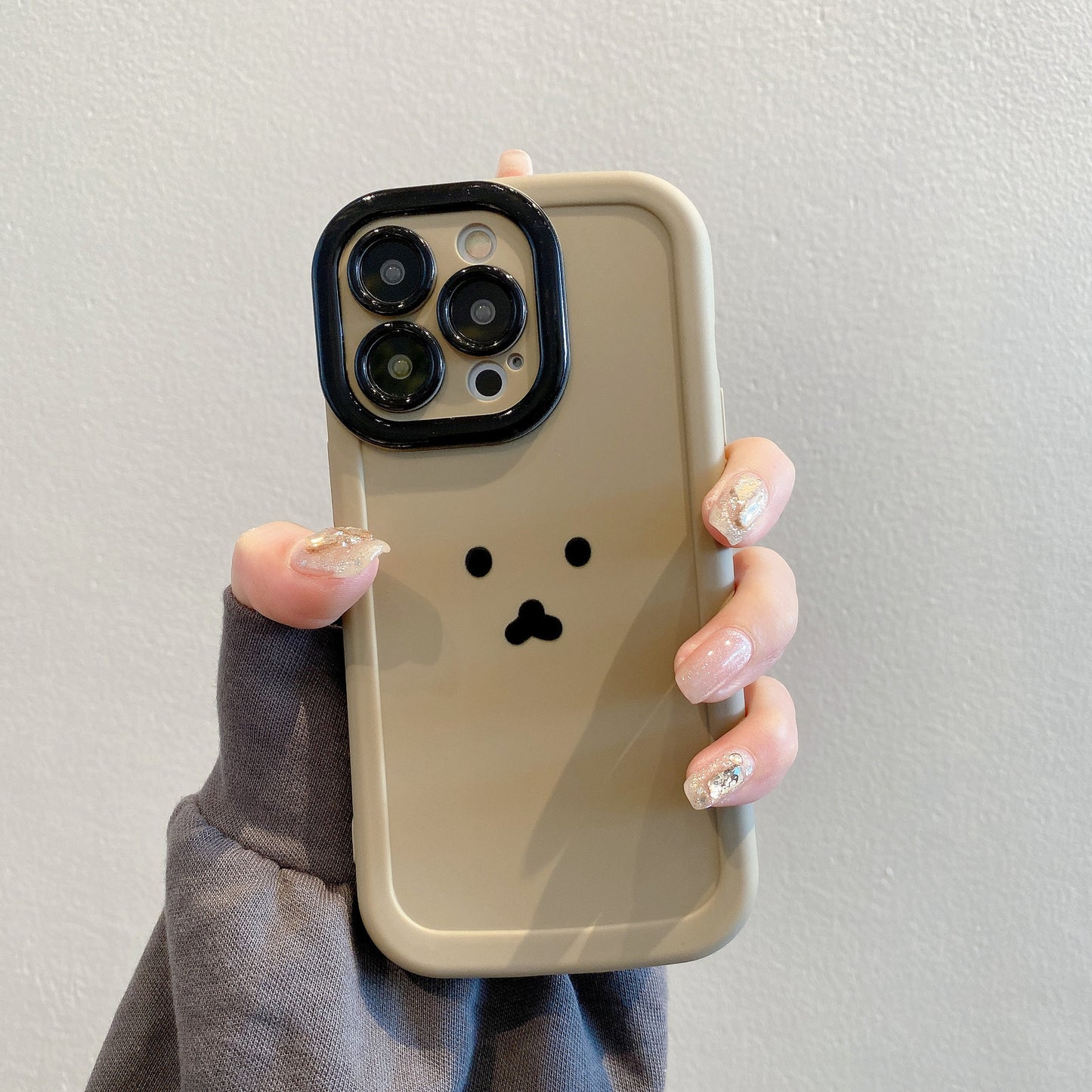 Funda tipo puff para iPhone 15 Pro 12 con diseño de oso adorable y a prueba de golpes 